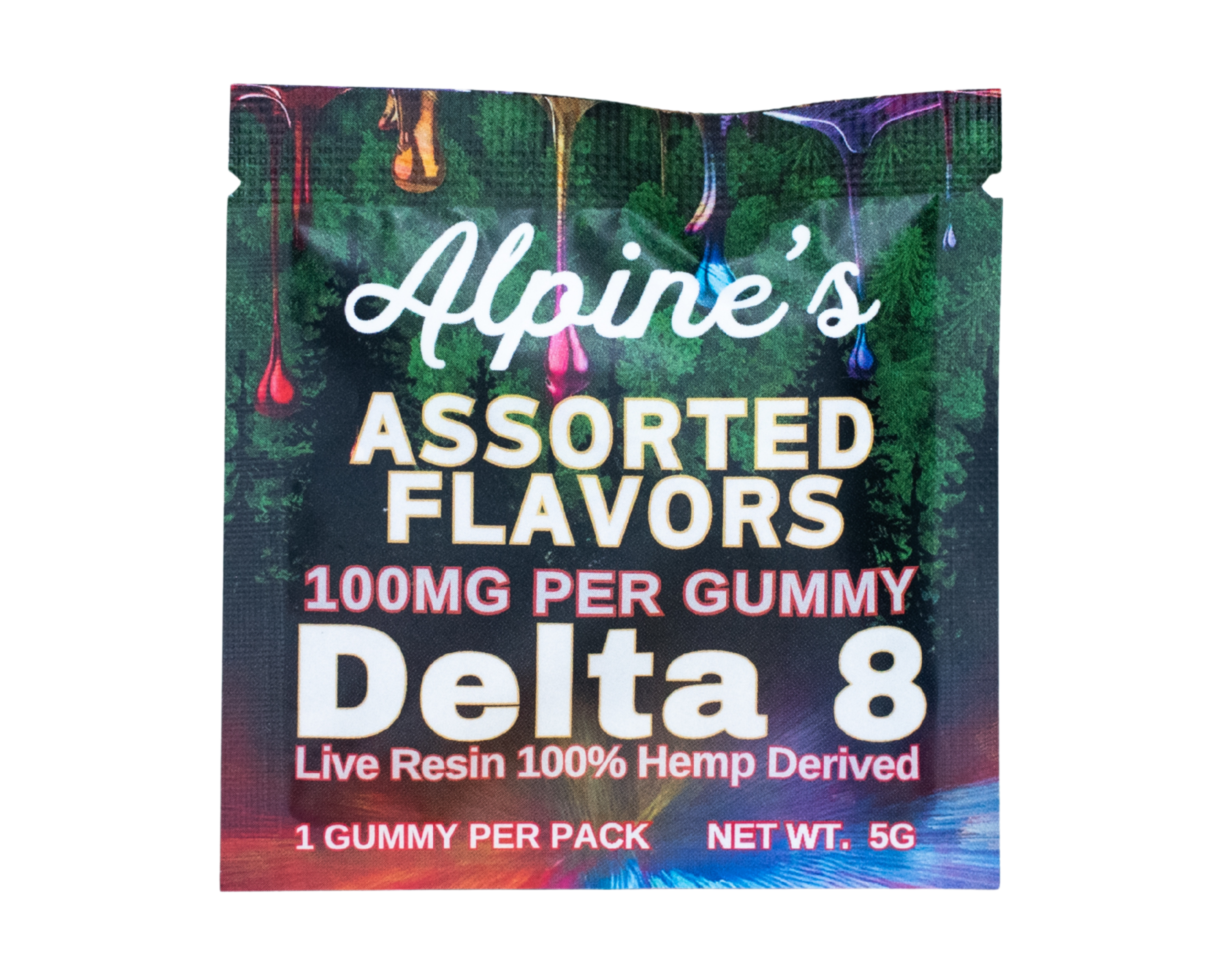 Alpine's Live Resin Delta 8 Gummy Single - 100mg (Assorted Flavors)
