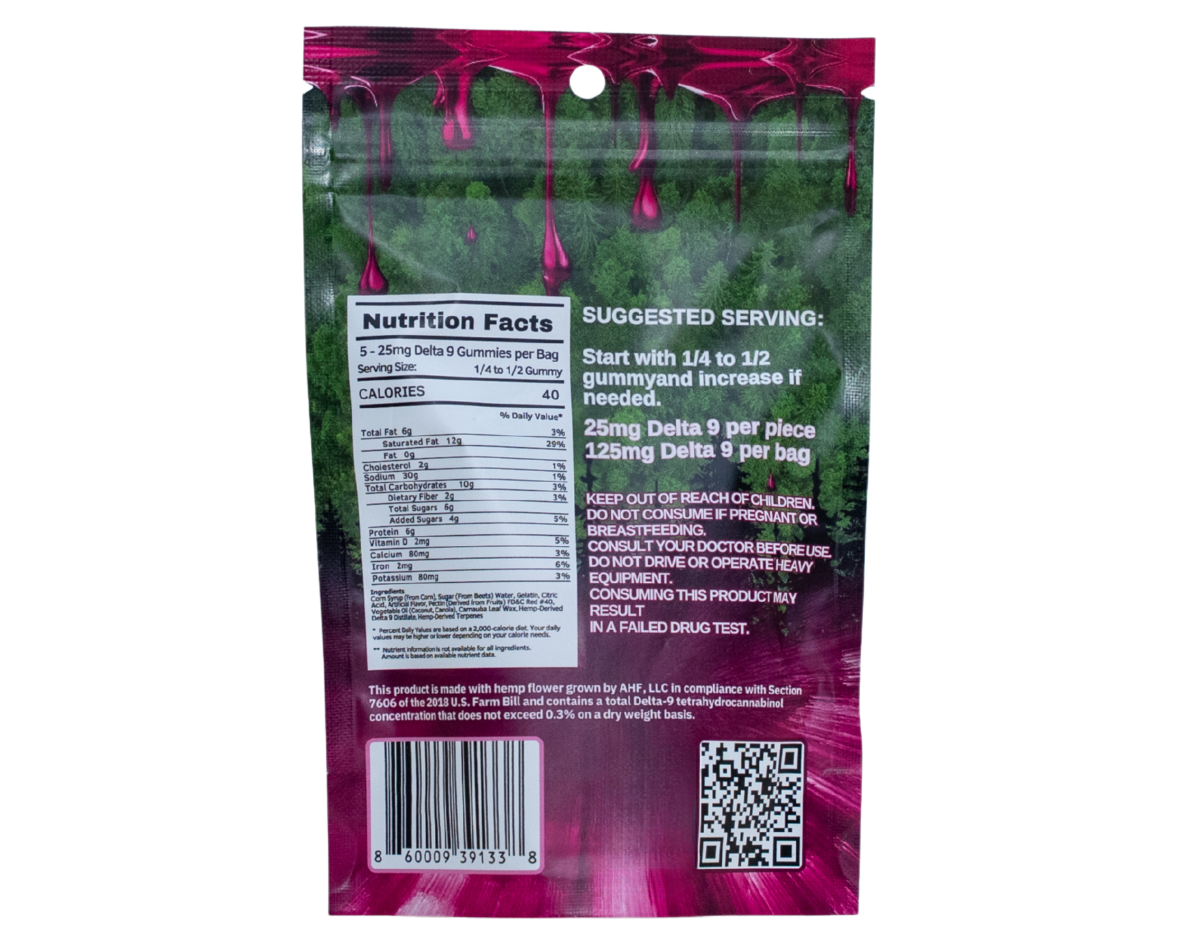 Alpine's Wild Cherry Live Resin Delta 9 Gummies 25mg each, 5pk