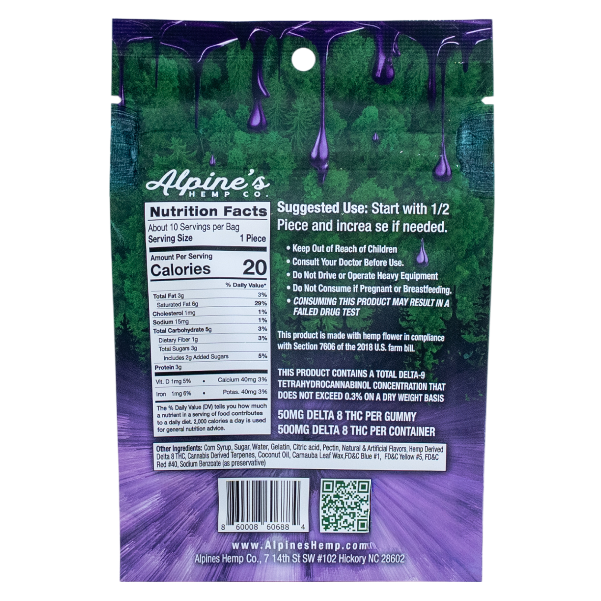 Grape Live Resin Delta 8 Gummies Pack